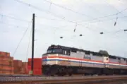 Amtrak 273 372 train "Bway " Leaman Place Pennsylvania Train Old Photo