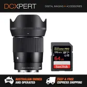 SIGMA 23MM F/1.4 DC DN CONTEMPORARY LENS FOR SONY E-MOUNT (4348965) + SD CARD