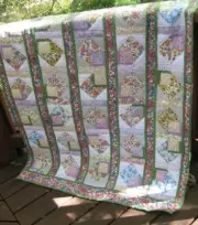 Handmade Patchwork Garden Path Quilt, 45" x 63"
