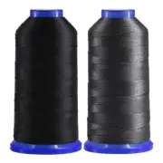 2400Yards / Black + Grey Pack of 2 Tex 135 Bonded Nylon Thread for Leather Se...