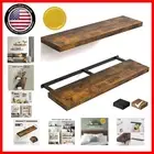 Set of 2 Rustic Floating Shelves - 36-Inch Stylish Wall Storage Solution