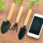 3pcs Flowers Garden Tool Set Mini Shovel Rake Spade Bonsai Tools Wooden Handle