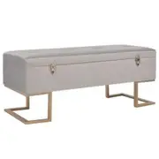 Bench with Storage Compartment 105 cm Grey Velvet