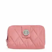 Vera Bradley Ultralight RFID Turnlock Wallet Strawberry Ice NWT Coral Pink Rose