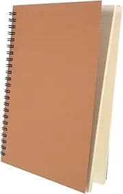 Ipetboom Cowhide Cover Coil Notebook Planner for Students Office Teachers Memo Study Note A5 Size