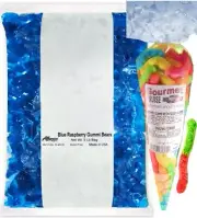 Blue Raspberry Gummi Bears 5lb And Neon Sour Gummy Worm Gourmet Kruise® Bag 10oz