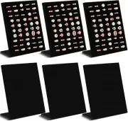 6 Pcs Black Velvet Ring Display 50 Slot L Shaped Ring Holder Stand Display Organ