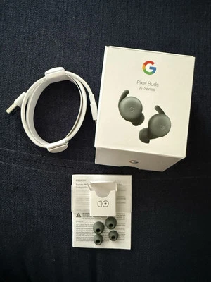 Google Pixel Buds A-Series Wireless Headset EMPTY Box, Charger And 4 Ear Tips