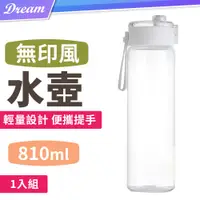 在飛比找PChome24h購物優惠-無印風 攜帶式透明水壺【810ml】(輕量設計/耐冷耐熱)運