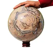 Huge 240MM Peach Porcelain Jasper Crystal Quartz Chakra Healing Stone Sphere