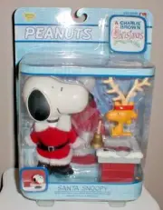 Peanuts Snoopy Christmas Poseable Figure Set, Woodstock, Bell & Chimney 2004 New