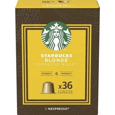 Starbucks by Nespresso Blonde Espresso Roast Coffee Pods Capsules 36 Pack