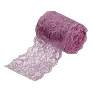 3 Inch Wide 10 Yard Lace Ribbon Floral Pattern Light Purple Lace Trim Ribbon