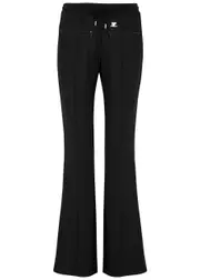 Courrèges Logo Flared Jersey Sweatpants - Black - M (UK12 / M) M (UK12 / M)