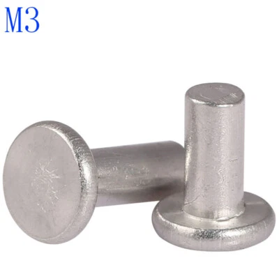 M3 3mm Flat Head Knurling Rivets Solid Aluminum Rivet Fasteners nuts