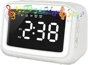 Ysyaxsyt Ok to Wake Alarm Clock with Bluetooth Speaker and Dimmable Night Light for Bedroom, for Kids White