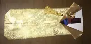 New Wine Sleeve Oriental Design 14” Long 5 1/4” Wide Bow with Tassel Yellow