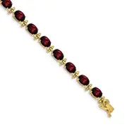 14k Yellow Gold Garnet Bracelet