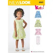 New Look Sewing Pattern 6521 N6521 Toddler Dress, Tunic and Pants