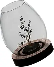 [ABOOFAN] Delicate Glass Shade Decorative Candle Container Glasshouse Candle Holder