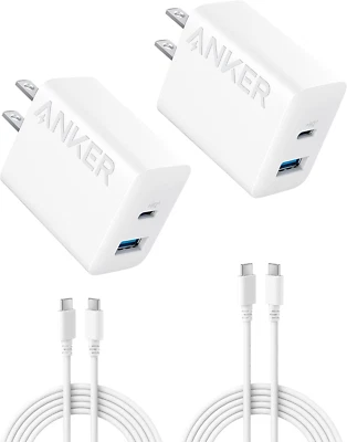 Anker Iphone 16 Charger, USB C Charger Block, 2-Pack 20W Fast Wall Charger for 1