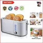 Versatile 4-Slice Stainless Steel Toaster with 6 Adjustable Toast Shades