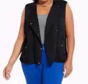 Torrid Drape Front Vest Black 0X Large 12 0 #56290