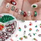1Pack 3D Nail Stickers Xmas Nail Decoration Christmas Tree Snowflakes Baubles ;