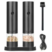Rechargeable Electric Pepper Grinder Multi-Function Grinder for Pepper,Salt,Spices,One-Touch Operation Built-in Storage Essential Kitchen Tool