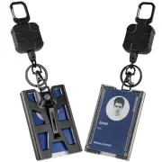 2 Pack Retractable Badge Holder,Heavy Duty Retractable Keychain, ID Badge Hol...
