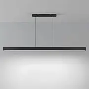 MAGNIFICA LUCE Linear Pendant Light Fixtures,Modern Black Chandelier,Minimalist LED Strip Lights Ceiling Light,for Office Kitchen Island Dining Room Living Room Bar.30W (4000K)