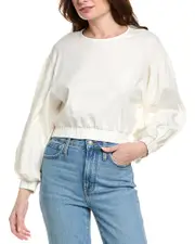 Just Bee Queen Whitney Linen-Blend Top