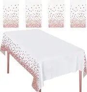 4 Pack Plastic Tablecloths 137x274 cm for Parties Christmas Picnic Birthdays Weddings