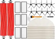 YBVABE Replacement Accessories 29Pack Kit for Roborock Q7/ Max/Q7 Max+ Robot Vacuum Cleaner, 2 Rubber Roller Brush, 6 Hepa Filters, 8 Mop Cloth,10 Side Brushes, 3 Cleaning Tools