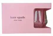 KATE SPADE STEMLESS CRYSTAL Set of 4 LENOX Wine Glasses 12 oz LARABEE DOT - NEW