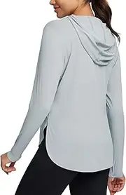 [baleaf] Women's UPF 50+ Sun Shirt with Hoodie SPF Long Sleeve UV Protection Clothing Hiking Fishing Outdoor Lightweight