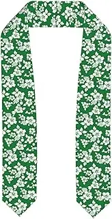 [SKKNT] Hawaii Flower Print Graduation Shawl Stole For Academic Commencements Honor Sash Congratulations Gift