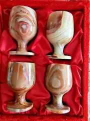 Onyx Goblets Set of 4 Wine Glasses / Wine Goblets made in Pakistan