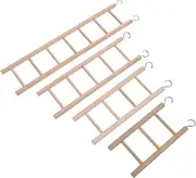 FONDOTIN Parrot Platform Bird Toys 4pcs Bird Wooden Ladder for Parrots Plaything