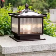 Solar LED Light Garden Pillar Lamp Yard Post Light Remote Switch Waterproof 30cm
