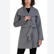 TAHARI NWT Women's Marilyn Gray Wool Blend Belted Coat size large