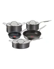 [Jamie Oliver by Tefal] Cooks Classic Hard Anodised Induction Cookware Set 5-Piece in Grey