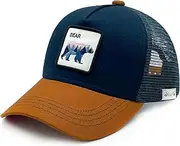 [MINYJHZ] Toddler Trucker Hat, Embroidered Bear Mountain Hat, Mesh Snapback Outdoor Baseball Cap for Kids Age 2-6