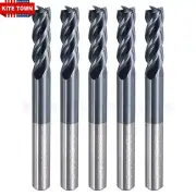 5Pcs 4-Flute 3/16" x 5/8" x 2" Solid Carbide End Mills AlTiN Coated CNC Bit