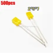 500Pcs 2X5X7MM Rectangle Led Yellow Color Yellow Light Emitting Diode Ic New cs