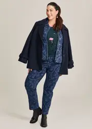 [Virtuelle] Taking Shape Denim Floral Slim Leg Jean Size 16 in Print - Plus Size Women's Denim & Jeans Print