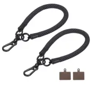 Phone Lanyard Universal Wrist Lanyard with Lanyard Patch Black Gray 2 Pack