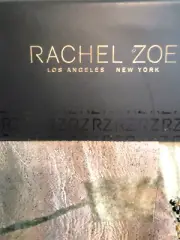 Green Satin, Silver, Gold & Black Beaded Table Runner Rachel Zoe 16"x72" New