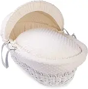 Clair de Lune Dimple Moses Basket Dressing/Bedding Set (Basket NOT Included) - (Cream)