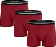 [Generic] Trunks Support Ball Bulge Enhancing Underwear Soft Breathable Pouch Boxer Briefs Moisture Wicking Boxer Briefs For Men, Gules-pc3, Large